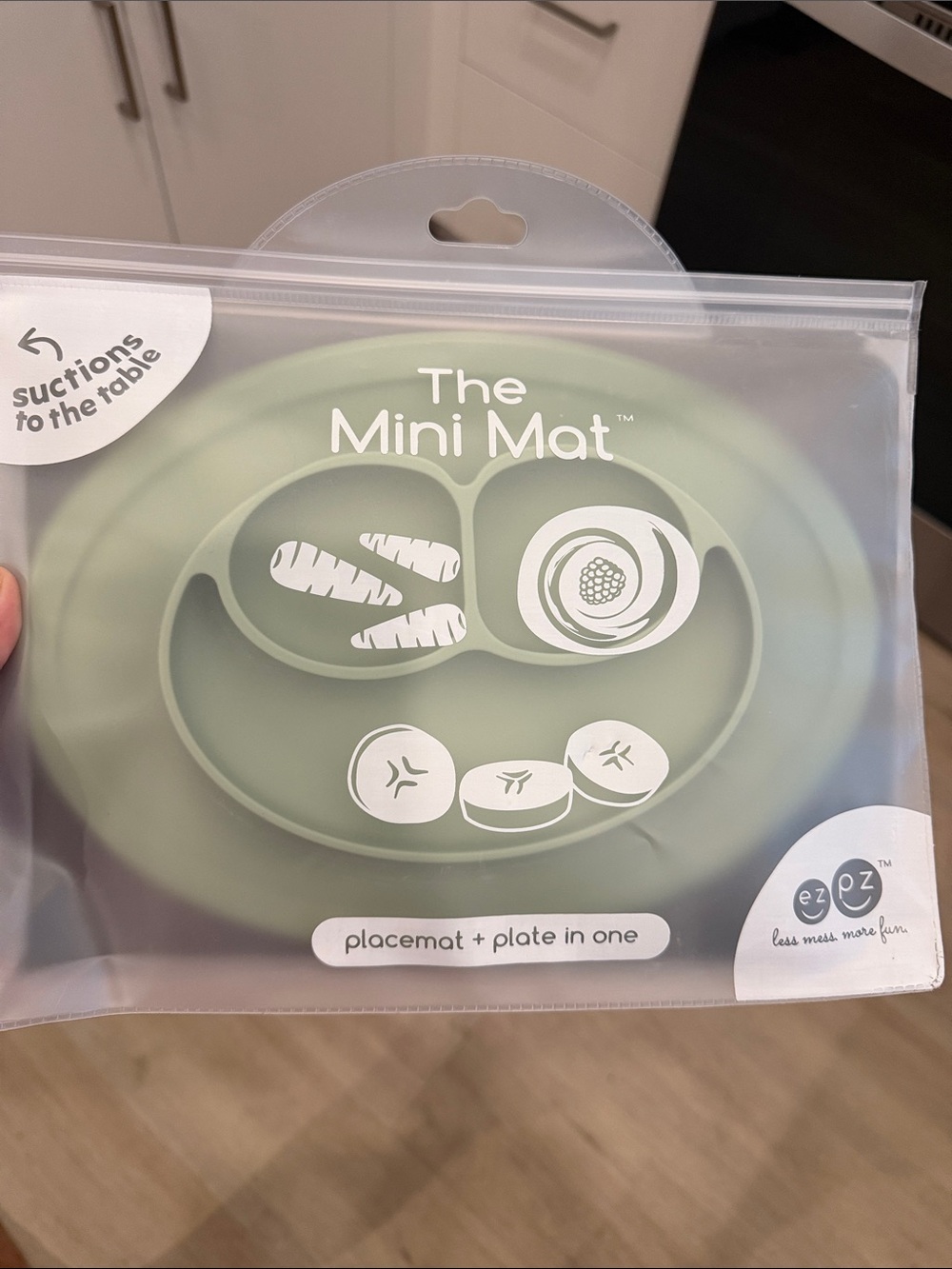 The Mini Mat Silicone Placemat / Plate - Sage Green